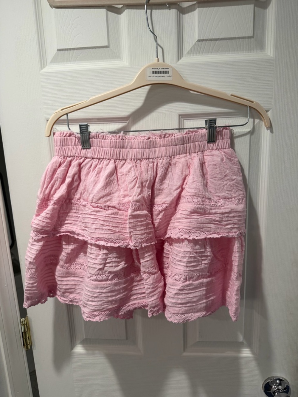 Tiered Pink Ruffle Mini Skort